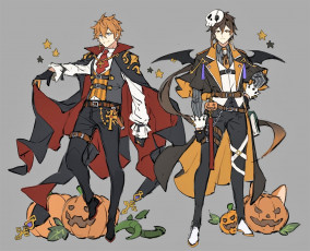 Картинка аниме genshin+impact парни костюмы плащи