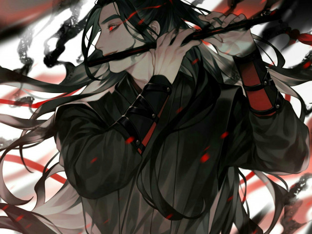 Обои картинки фото аниме, mo dao zu shi, вэй, усянь, флейта