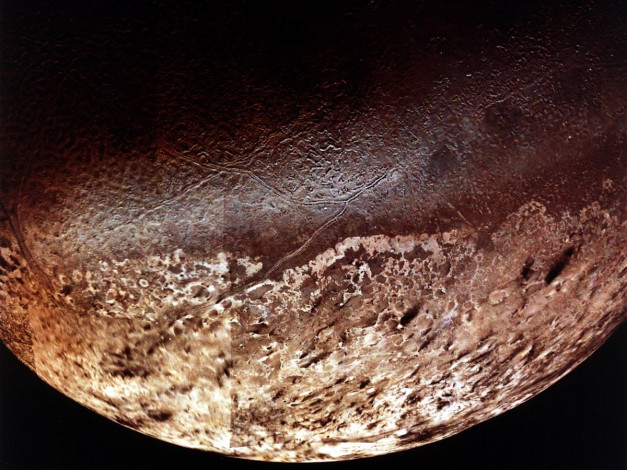 Обои картинки фото тритон, космос, спутники, нептуна