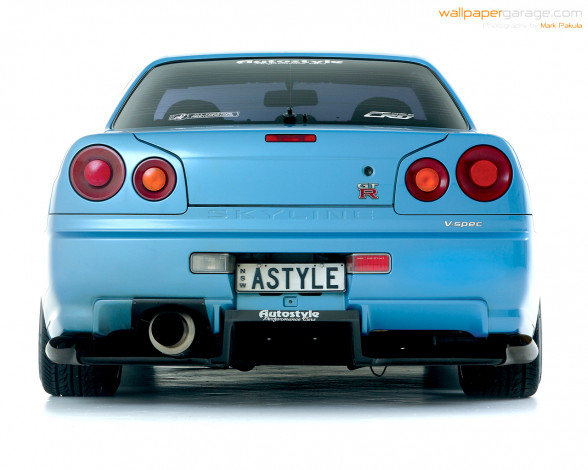 Обои картинки фото nissan, skyline, r34, gt, astyle, автомобили, datsun