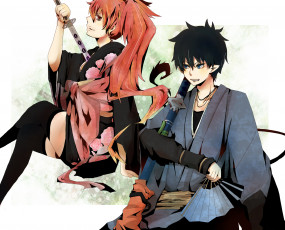 Картинка аниме ao no exorcist okumura rin kiri