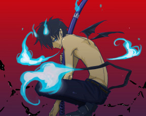 Картинка аниме ao no exorcist rin