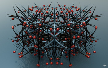 Картинка 3д графика abstract абстракции шари иголки