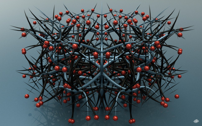 Обои картинки фото 3д, графика, abstract, абстракции, шари, иголки