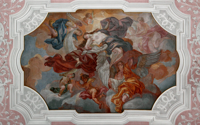 Обои картинки фото интерьер, убранство, роспись, храма