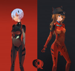 Картинка аниме evangelion neon genesis ayanami rei asuka langley