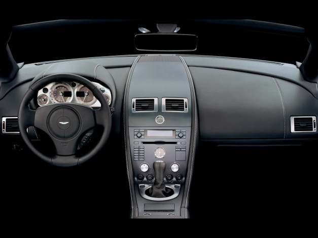 Обои картинки фото aston, martin, автомобили, спидометры, торпедо, панель, салон, руль