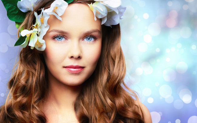 Обои картинки фото -Unsort Лица Портреты, девушки, unsort, лица, портреты, локоны, венок, взгляд