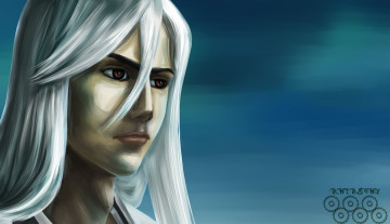 Картинка bleach аниме взгляд арт длинный волос парень фон