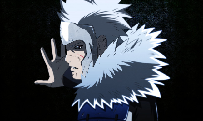 Обои картинки фото аниме, naruto, второй, мех, нечистивое, воскрешение, взгляд, хокаге, белые, волосы