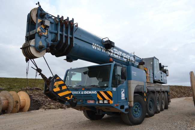 Обои картинки фото terex demag ac100, техника, краны, самоходный, кран, автошасси