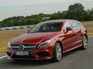 Картинка автомобили mercedes-benz красный brake 2014г x218 package sports shooting 500 cls amg