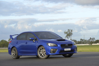 Картинка автомобили subaru sti синий 2014г wrx