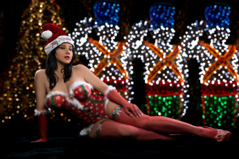Картинка девушки -unsort+ снегурочки боди-арт колпак санта снегурочка