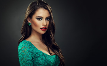 Картинка девушки -unsort+ лица +портреты девушка фон помада макияж серьги взгляд красивая волосы