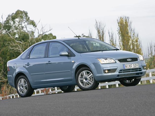 Обои картинки фото автомобили, ford, sedan, focus, серый, au-spec