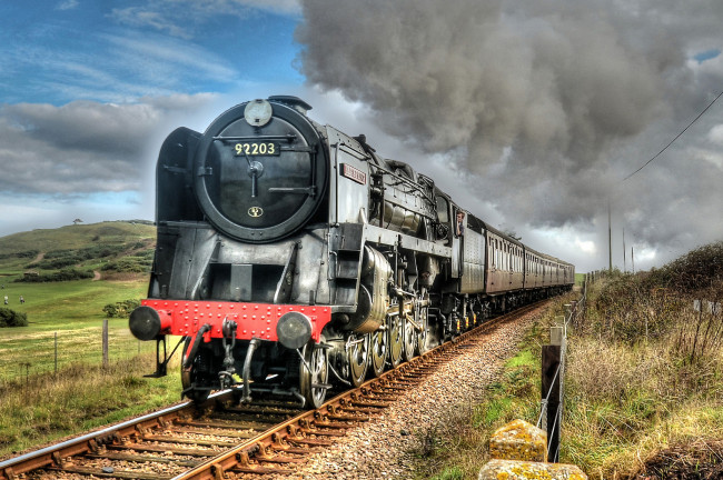 Обои картинки фото техника, паровозы, паровоз, дорога, железная