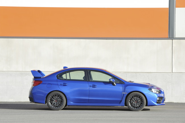 Обои картинки фото автомобили, subaru, синий, 2014г, sti, wrx