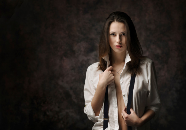 Обои картинки фото девушки, -unsort , брюнетки,  шатенки, maxim, maximov, рубашка, портрет, екатерина, тимохина, catherine, timokhina