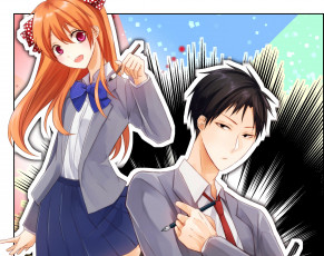 Картинка аниме gekkan+shoujo+nozaki-kun мангака нозаки девушка парень