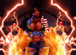 Картинка рисованное люди молнии фон взгляд девушка