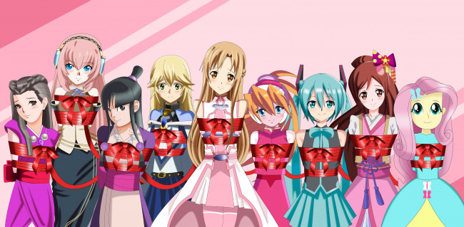 Обои картинки фото аниме, unknown,  другое, фон, взгляд, девушки