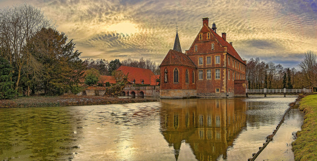 Обои картинки фото города, - пейзажи, особняк, парк, пруд