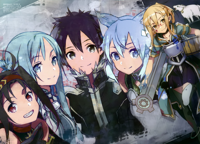 Обои картинки фото аниме, sword art online, персонажи