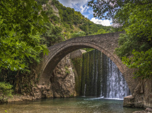 Картинка природа реки озера лес мост ручей речка деревья