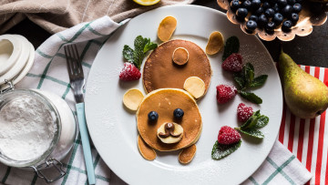 Картинка еда блины +оладьи мята груша блинчики малина черника