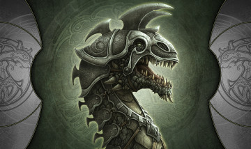 Картинка фэнтези демоны пасть голова доспехи дракон