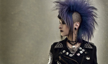 Картинка девушки -unsort+ рыжеволосые+и+другие пирсинг ирокез фон девушка