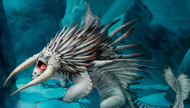 Обои картинки фото фэнтези, драконы, дракон, монстр, рога, колючий, чудище, зверь