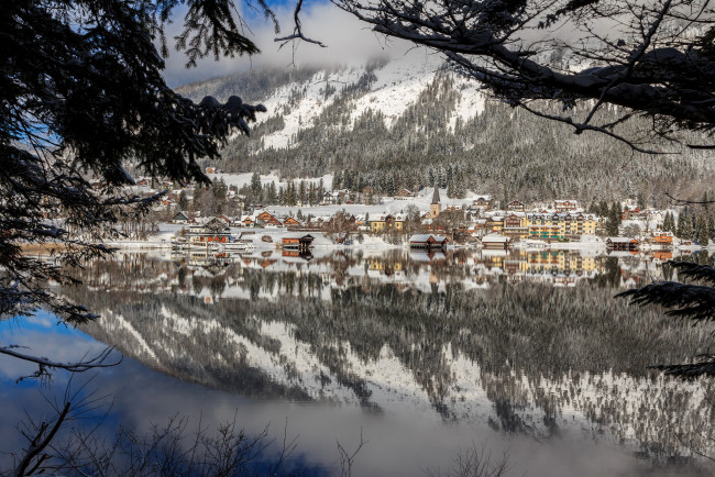 Обои картинки фото города, - пейзажи, озеро, горы