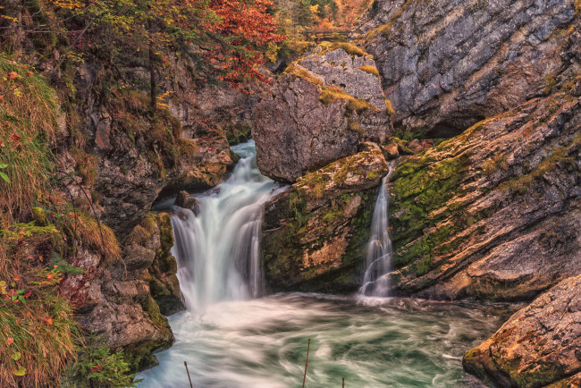 Обои картинки фото природа, водопады, река, лес, водопад