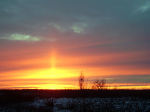 Картинка природа восходы закаты снег горизонт закат облака небо