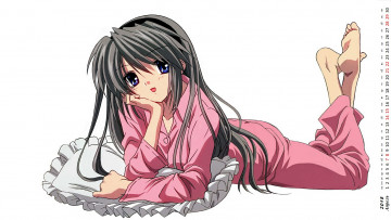 Картинка календари аниме девочка взгляд подушка