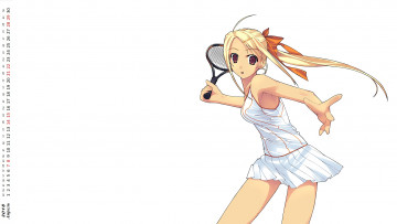 Картинка календари аниме девушка взгляд ракетка