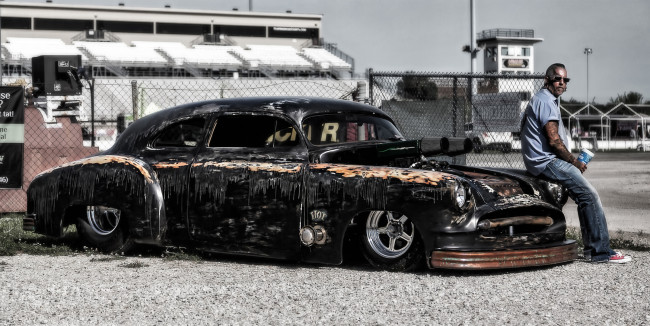 Обои картинки фото автомобили, custom classic car, авто, мужчина