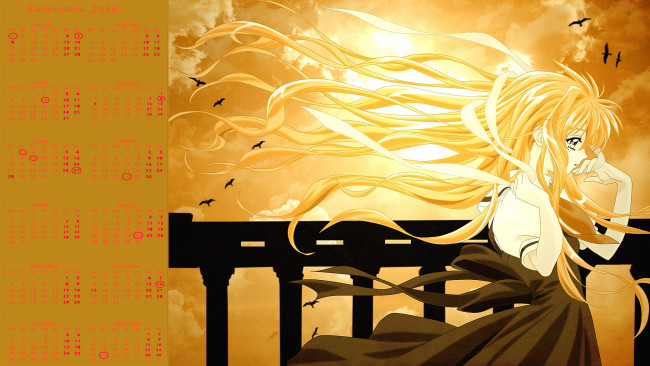 Обои картинки фото календари, аниме, девушка, профиль