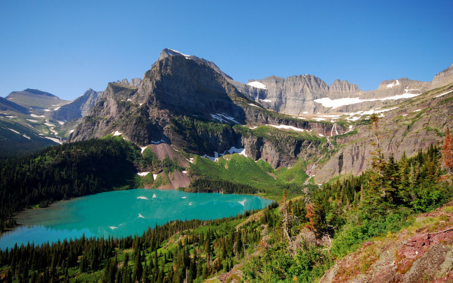 Обои картинки фото природа, реки, озера, деревья, горы, озеро