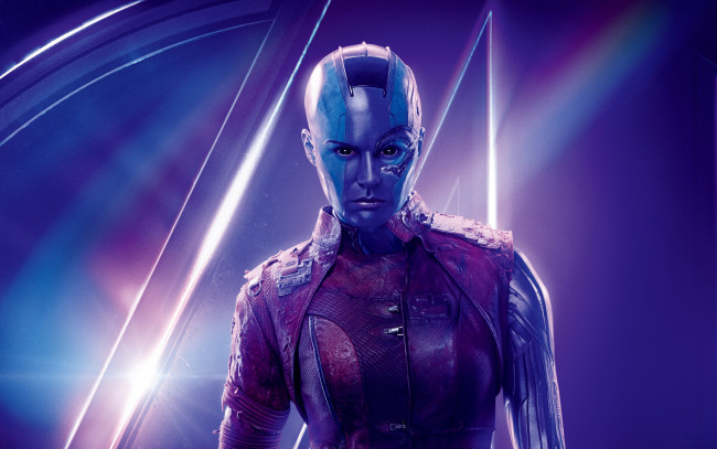 Обои картинки фото avengers,  infinity war, кино фильмы, карен, гиллан, nebula, постер, мстители, война, бесконечности, боевик, фэнтези, фантастика