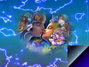 обоя календари, фэнтези, поцелуй, цветы, лицо, чувство, calendar, 2020