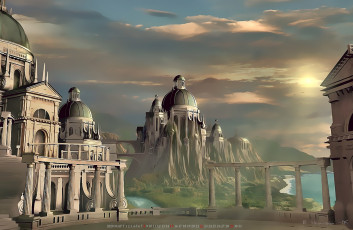 Картинка календари фэнтези город здание архитектура calendar 2020