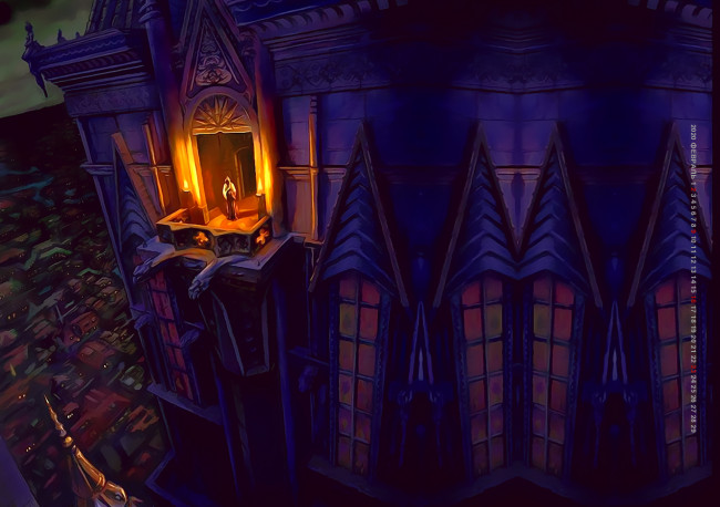 Обои картинки фото календари, фэнтези, город, здание, архитектура, проход, свет, calendar, 2020