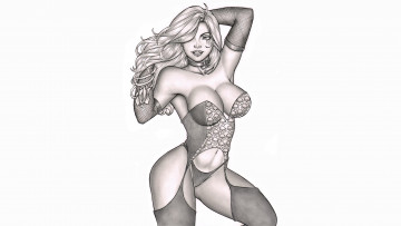 Картинка рисованное elberty+oliveira девушка фон корсет чулки скетч