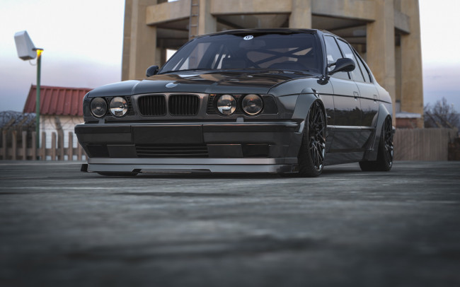 Обои картинки фото bmw m5 e34 german gangster, автомобили, bmw, m5, e34, german, gangster