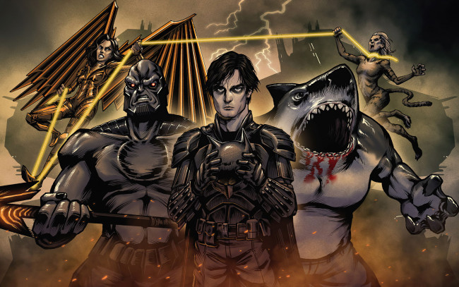 Обои картинки фото рисованное, комиксы, герои, монстры, город