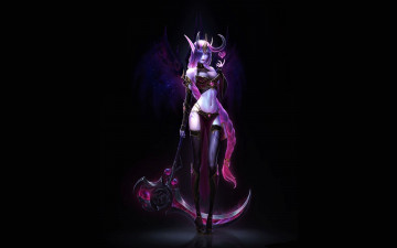 Картинка фэнтези демоны девушка сердечко коса