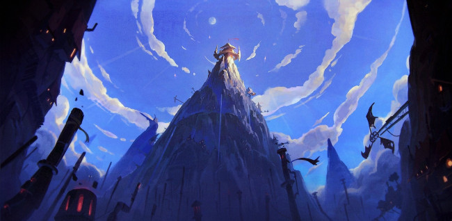 Обои картинки фото фэнтези, иные миры,  иные времена, город, небо